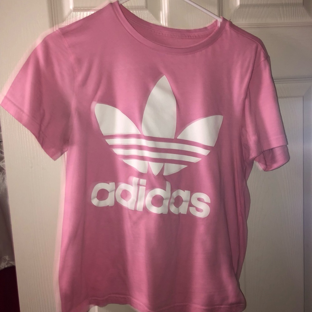 Cute large baby pink adidas shirt